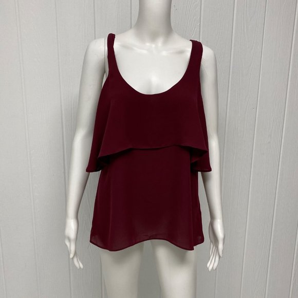 Forever 21 women's Top sleeveless open back burgundy size M - Picture 4 of 9